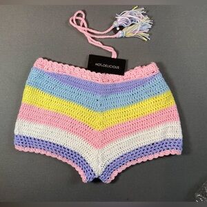 Hot & Delicious Crochet shorts or bathing suit bottoms size Small